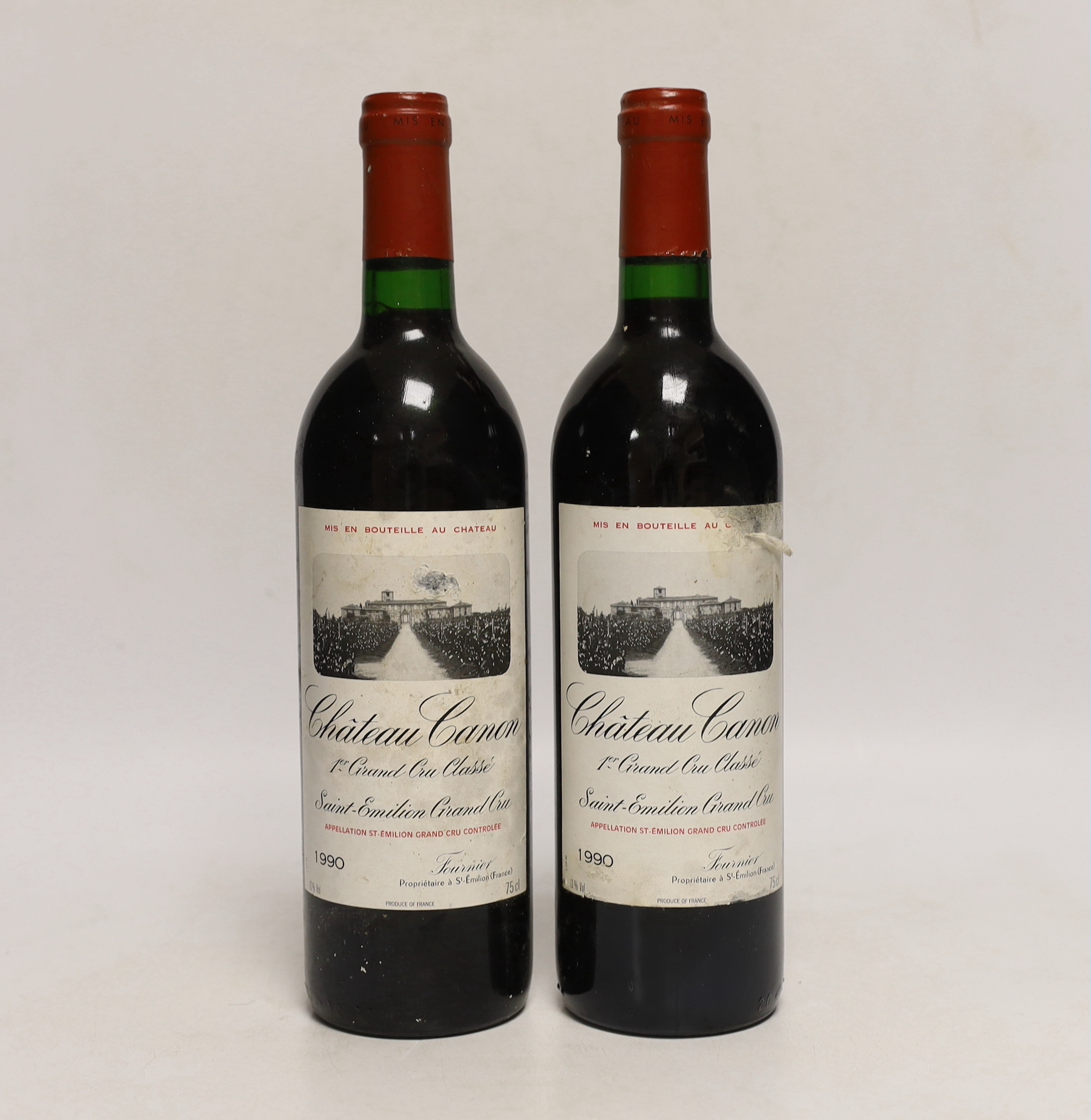 Two bottles of Chateau Canon, Saint- Emilion Grande Cru, 1990